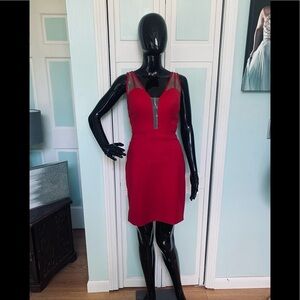 Size 2 Wine Brick Red Bodycon stretch Fitted Cocktail Homecoming dress.